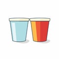 Vector of a pair of cups in a simple and clean design