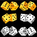 Vector pair of dice icon set