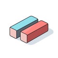 Vector of a pair of erasers stacked on top of each other Royalty Free Stock Photo