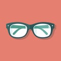 Vector of a pair of glasses on a red wall Royalty Free Stock Photo