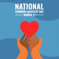 Vector Pair of Hands and Hearts, National Common Courtesy Day Design Concept, suitable for social media post templates, posters, g Royalty Free Stock Photo