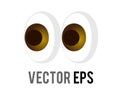 Vector pair of pervy or shifty eyes icon, glancing slightly to the left