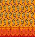 Vector paisley border seamless pattern