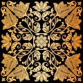 Vector paisley kerchief ornament print. Silk headscarf, pillow, interior decor square pattern design, oriental style