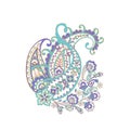 Paisley isolated. Card with paisley isolated for design. Floral vector pattern. Embroidery floral vector pattern Royalty Free Stock Photo