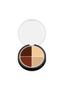 Vector palette with eye shadows open. Round eyeshadow palette with four colors. Professional eye cosmetics. A palette