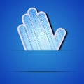 Vector palm with binary code on blue background. Royalty Free Stock Photo