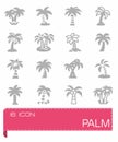 Vector Palm icon set Royalty Free Stock Photo