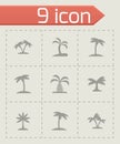 Vector palm icon set Royalty Free Stock Photo