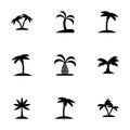 Vector palm icon set Royalty Free Stock Photo