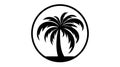 Vector palm tree gold elegant logo vector, coconut tree tropical beach home or marijuana icon design illustration