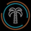 Vector palm tree illustration, beach island