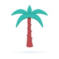 Vector palm tree illustration. Travel icon. Plant nature