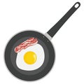 Vector pan for fried, for kitchen illustration Royalty Free Stock Photo