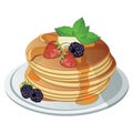 Vector pancake. Isolated background Royalty Free Stock Photo