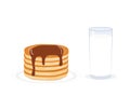 Vector Pancakes and milk