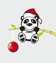 Vector Panda with bamboo