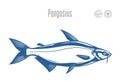 Vector pangasius fish illustration