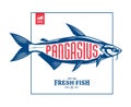 Vector pangasius fish label