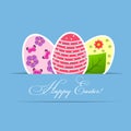 Vector Paper card with easter eggs Royalty Free Stock Photo