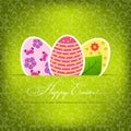Vector Paper card with easter eggs Royalty Free Stock Photo