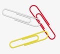 Vector paper clip red white yellow