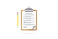 Vector Paper Clipboard with Document and Checkmarks. Icon