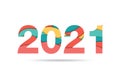 2021 vector on paper cut background. 2021 vector concept. Festive numbers design.