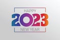 2023 vector on paper cut background. 2023 vector concept. Festive numbers design.