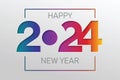 2024 vector on paper cut background. 2024 vector concept. Festive numbers design.