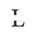 vector paper cut initial letter l logo design template