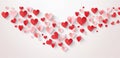 Paper confetti in the shape of a heart. Hearts for Valentine\'s Day, March 8, Mother\'s Day. Greeting and Royalty Free Stock Photo