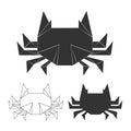 Vector paper japanese crabs Royalty Free Stock Photo