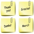 vector paper notes with thank you words