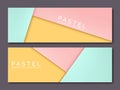 Vector Paper Overlapping Effect Geometric Abstract Web Banner, Headline or Voucher Background in Pastel Colors