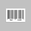 Vector Paper Piece with Bar Code, Black and White Illustration. Royalty Free Stock Photo