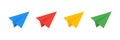Vector paper plane isolated. Colored set of planes. Airplane symbol. Travel icon Royalty Free Stock Photo
