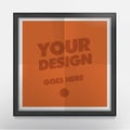 Vector paper poster template with black square wood frame. - Vector Royalty Free Stock Photo