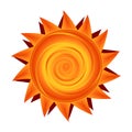 Vector paper sun In yellow and orange Sunny symbol