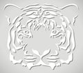 vector paper tiger head