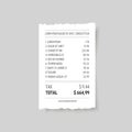 Vector paper torn realistic receipt. - Illustration