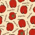 Vector paprika pattern, seamless background