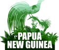 Vector Papua New Guinea illustration with lesser bird of paradise
