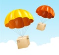 Vector parachute background. Air shipping concept Royalty Free Stock Photo