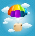 Vector parachute background. Air shipping concept Royalty Free Stock Photo