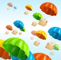 Vector parachute background. Air shipping concept Royalty Free Stock Photo