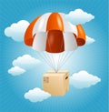 Vector parachute background. Air shipping concept Royalty Free Stock Photo