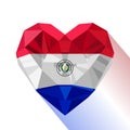 Vector Paraguayan heart flag of the Republic of Paraguay.