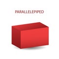 Vector parallelepiped with gradients and shadow for game, icon, package design, logo, mobile, ui, web, education. 3D