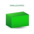 Vector parallelepiped with gradients and shadow for game, icon, package design, logo, mobile, ui, web, education. 3D